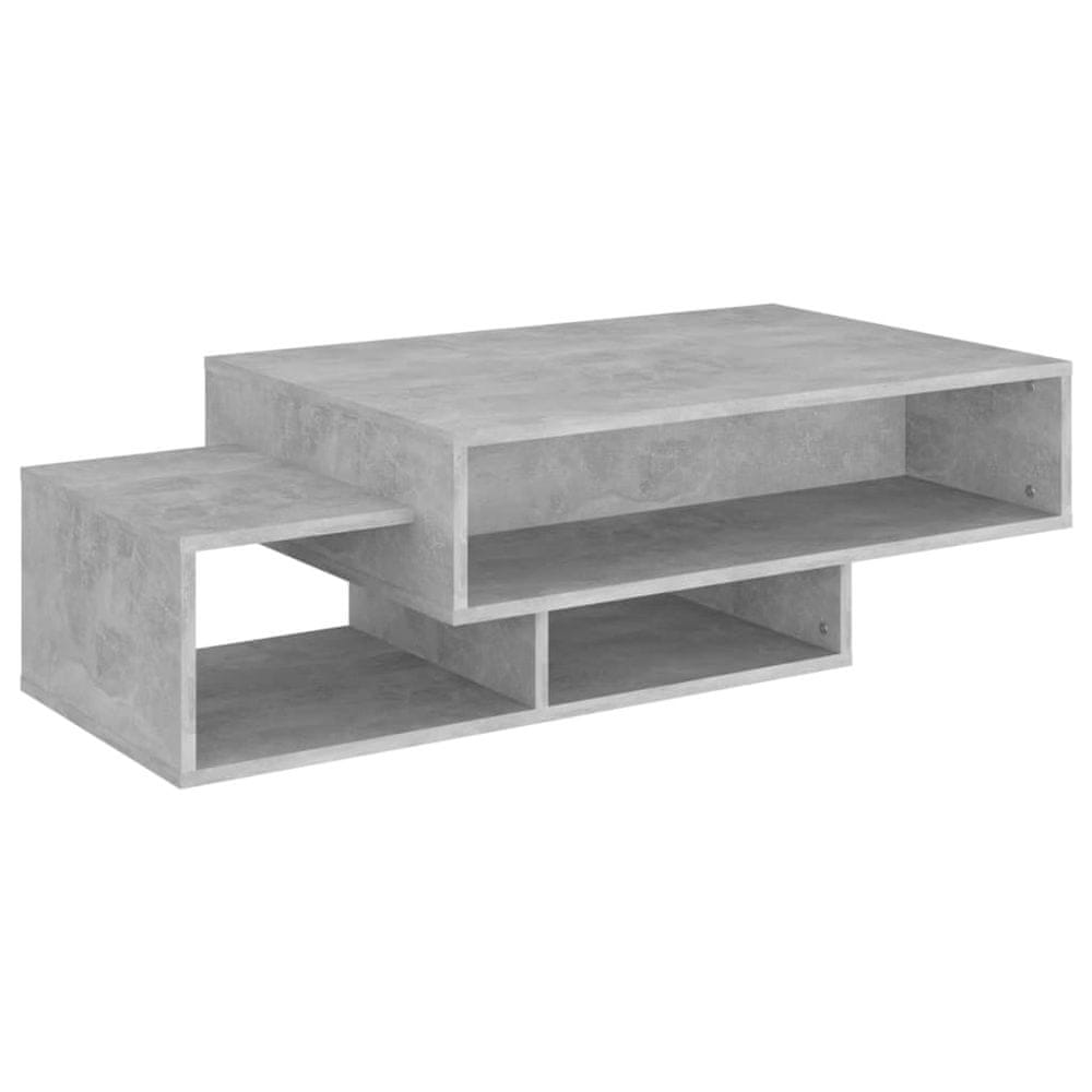 Vidaxl Konferenčný stolík betónovo-sivý 105x55x32 cm drevotrieska